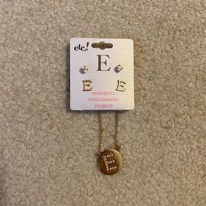 Initial E Jewelry Set